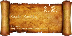 Kazár Renáta névjegykártya